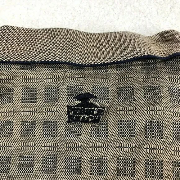 Pebble Beach Polo Shirt Mens XL Brown Checkered Short Sleeve Pullover 3 Button - Picture 7 of 7